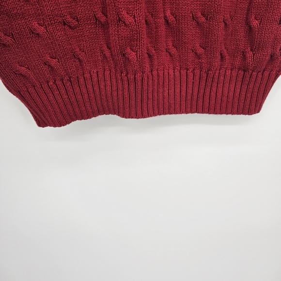 Polo Ralph Lauren Pima Cotton Red Cable Knit Pullover VNeck Sweater Vest Mens XL - Picture 6 of 6
